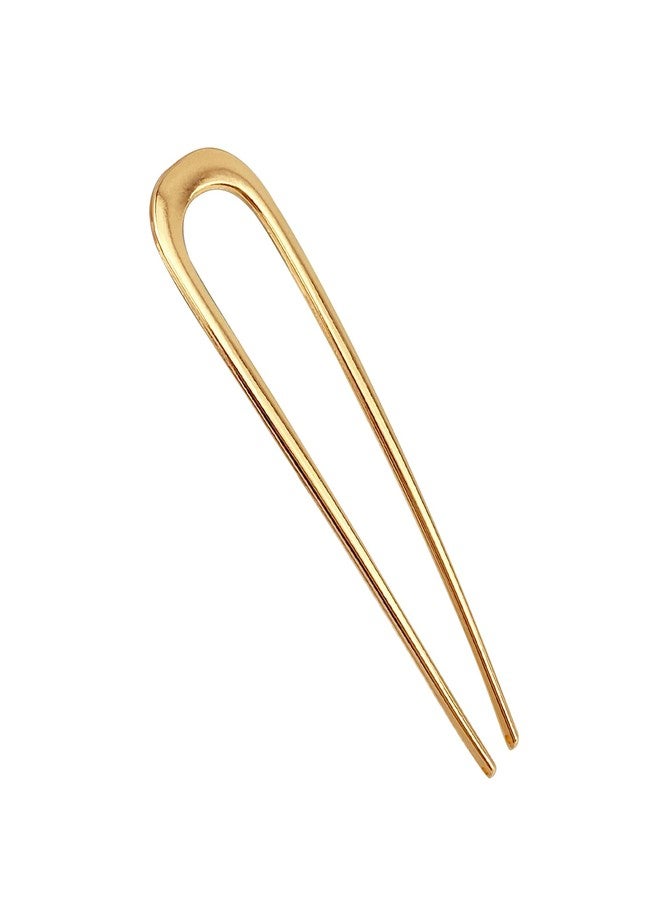 Quacc French Hair Pin Metal Hair Pin U Shaped Hair Clip for Women Girls Hairstyle Decorative Accessories (Gold) - Image 1